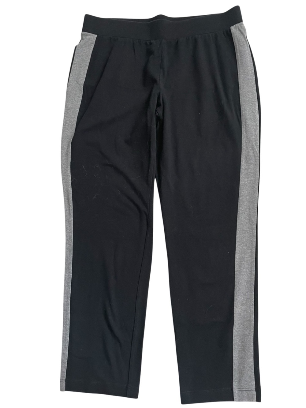 Eileen Fisher Black Joggers with Gray Side Panels